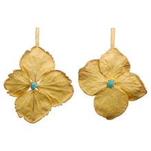Load image into Gallery viewer, Long Hydrangea and Emerald Earrings
