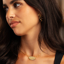 Load image into Gallery viewer, choker necklace gold silver lemon cypress quina and lavender 
