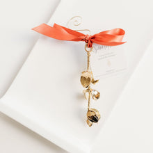Load image into Gallery viewer, Mistletoe holiday ornament gold

