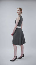 Load and play video in Gallery viewer, MIDI DRESS COLOR BLOCK GRAY
